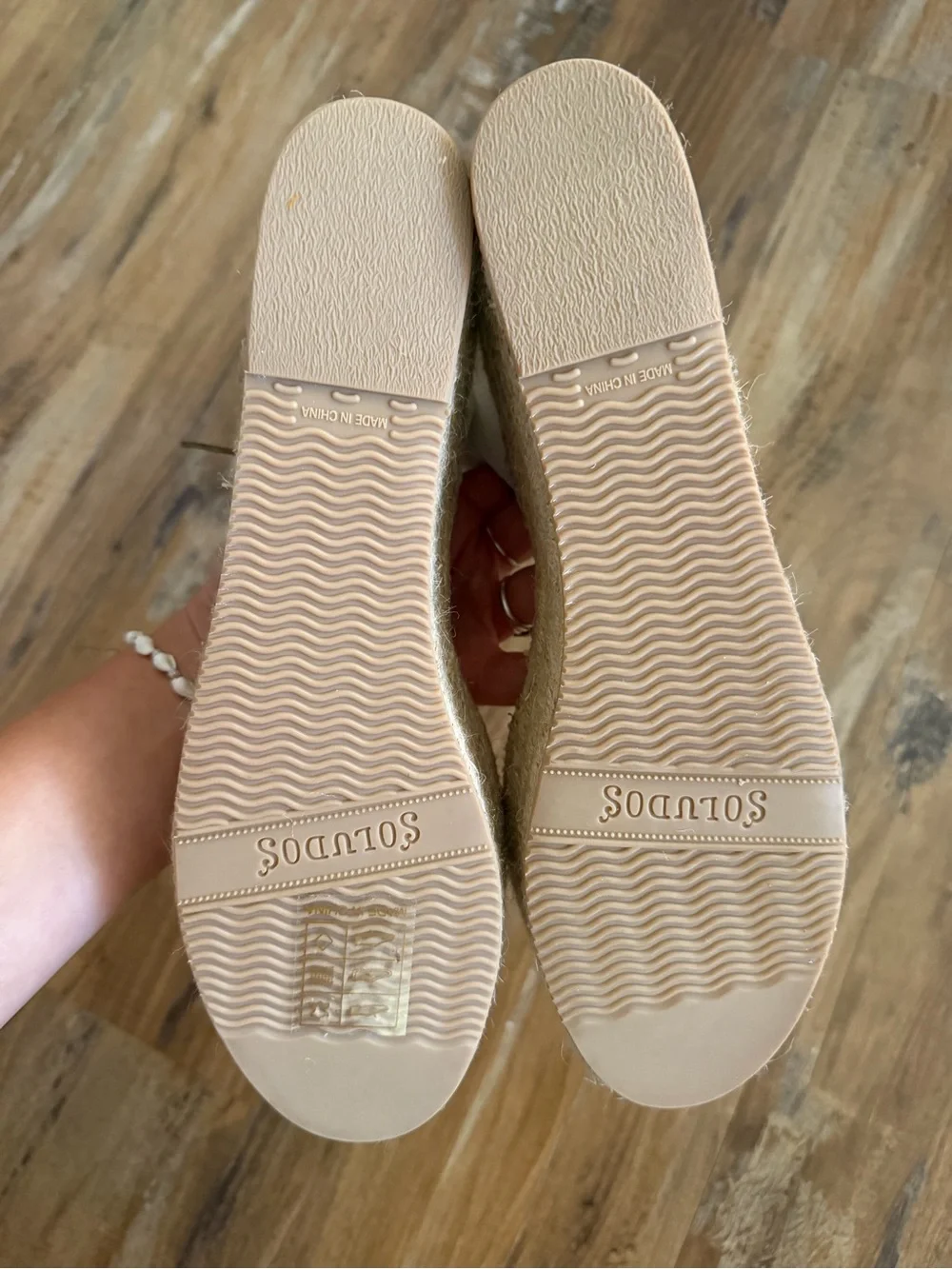 Soludos Women’s White Leather Slingback Sandals platform wedges size US 11